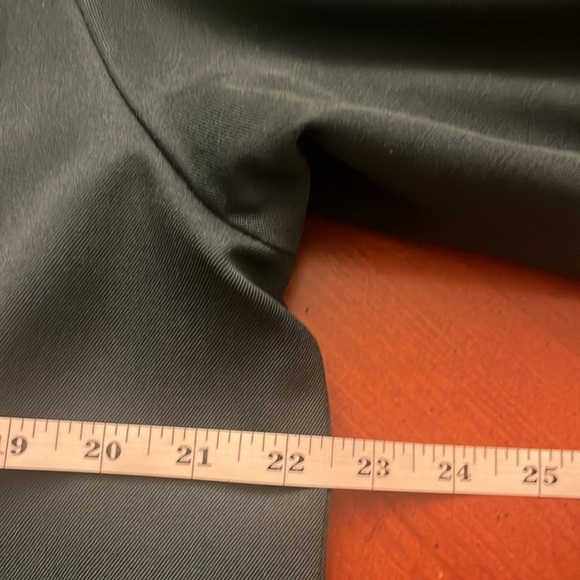 Vintage Trench Coat Leather Wool Forest Green 12 - Picture 9 of 13